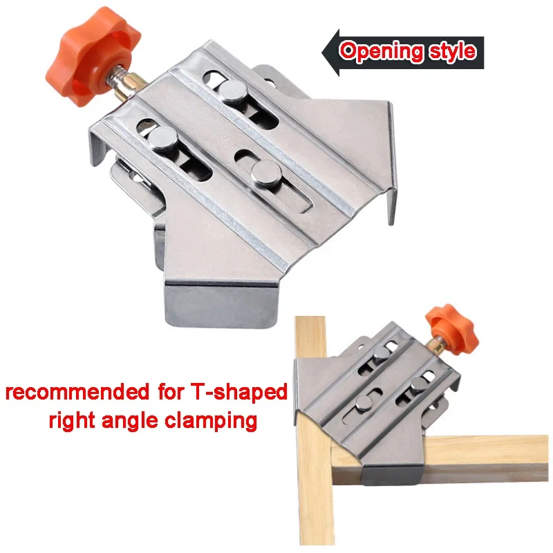 Stainless Steel Right Angle Clamp Woodworking Splicing Clamp Locator 90° Holder Fixed Clip Photo Frame Clip Woodworking Tool