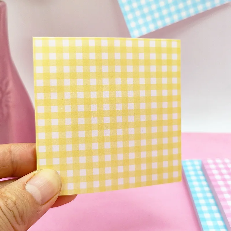 

8 Pcs Square Lattice Sticky Decorative Memo Pad Mini Writing Pads Board Cute Double Offset Paper