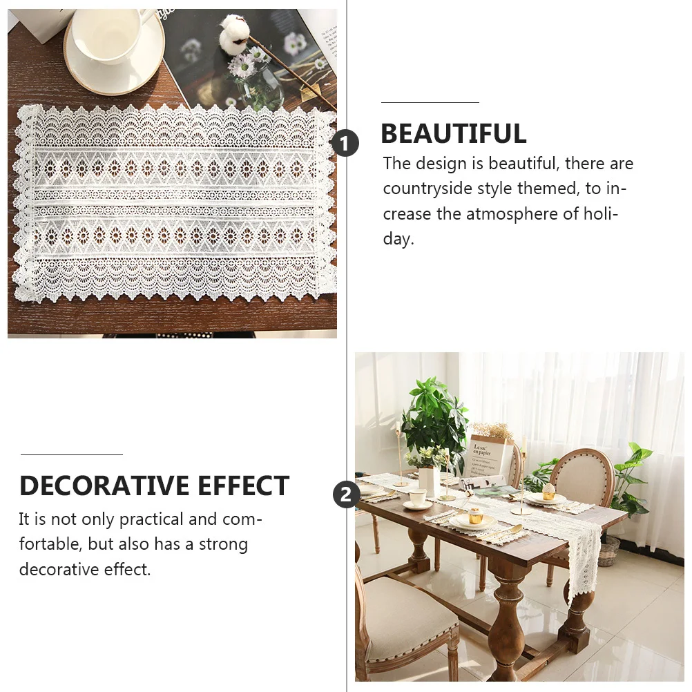 

2Pcs Table Mat Rural Style Fine Detail Holiday Wedding Table Decoration French Style Mat Household Placemat