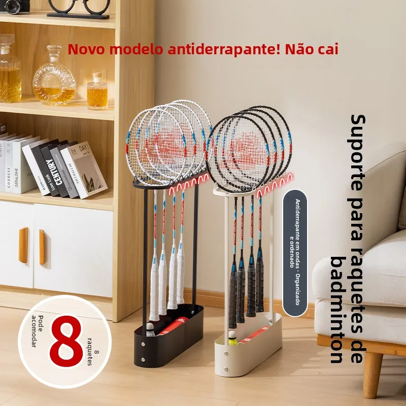 floor-standing-badminton-racket-storage-rack-sports-fitness-equipment-organizer-display-basket-home-use-abeyinuor