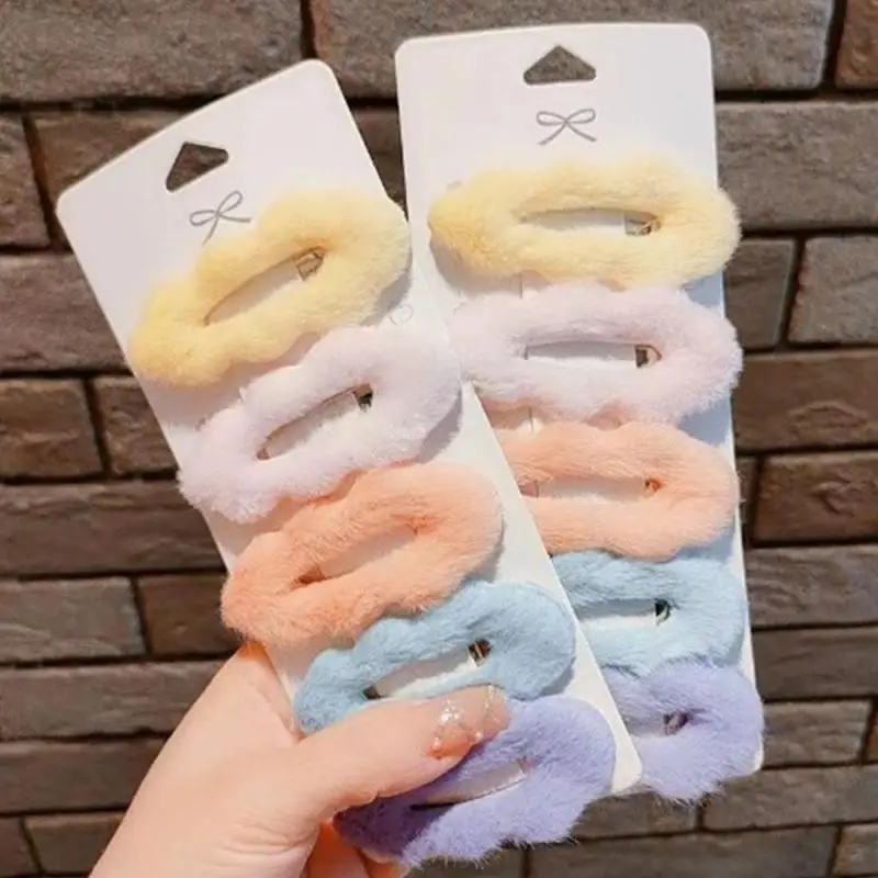 Плюшевые заколки в форме облака для детей, милые боковые шпильки, не повреждающие волосы, заколки для волос и заколки для волос