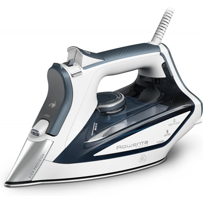 

Iron, Focus Stainless Steel Soleplate Steam Iron for Clothes, 400 Microsteam Holes, Powerful steam blast, Leakproof, Lightweight