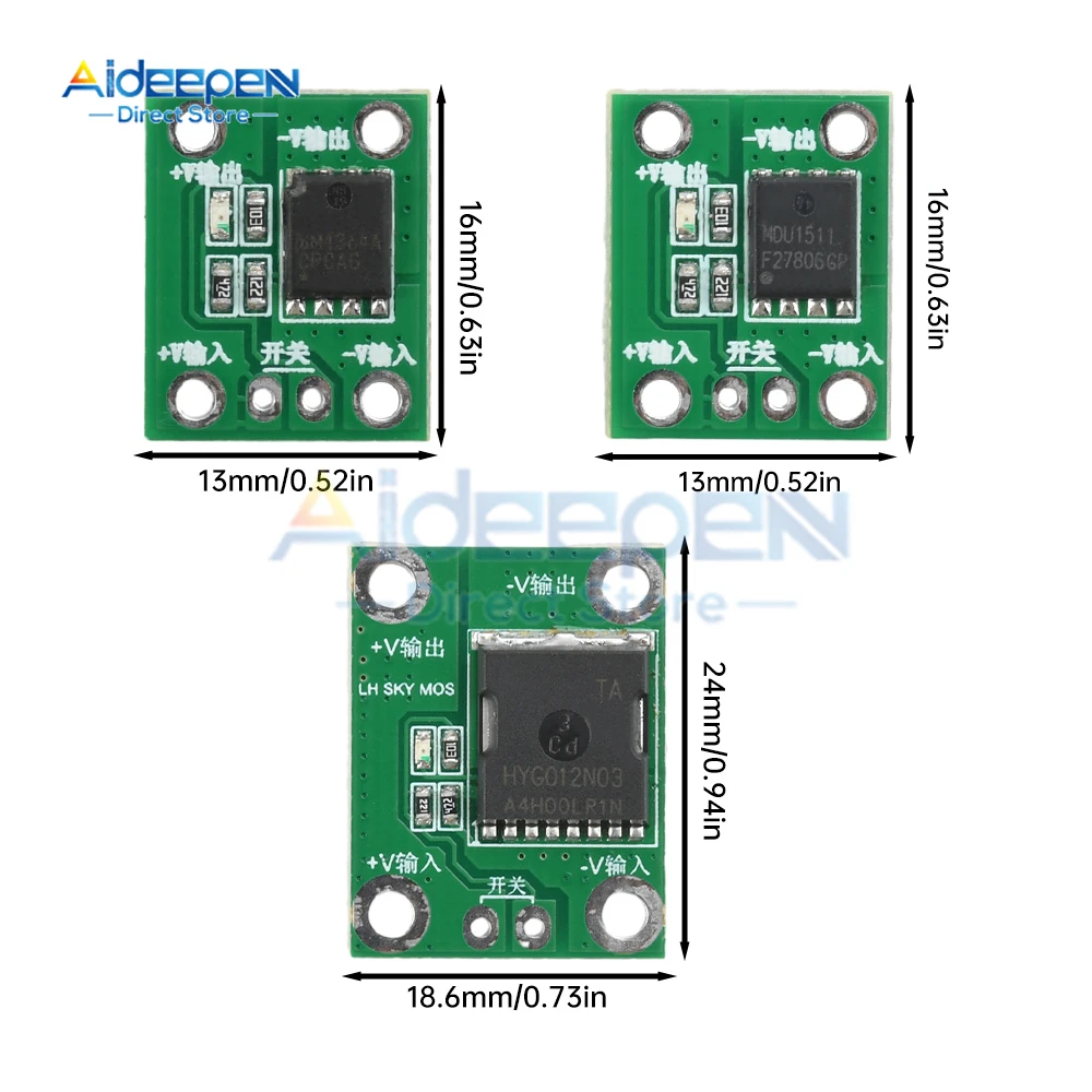 20A 50A 100A high power MOS trigger switch driver module Field Effect Tube PWM regulation electronic switch control 5-26V