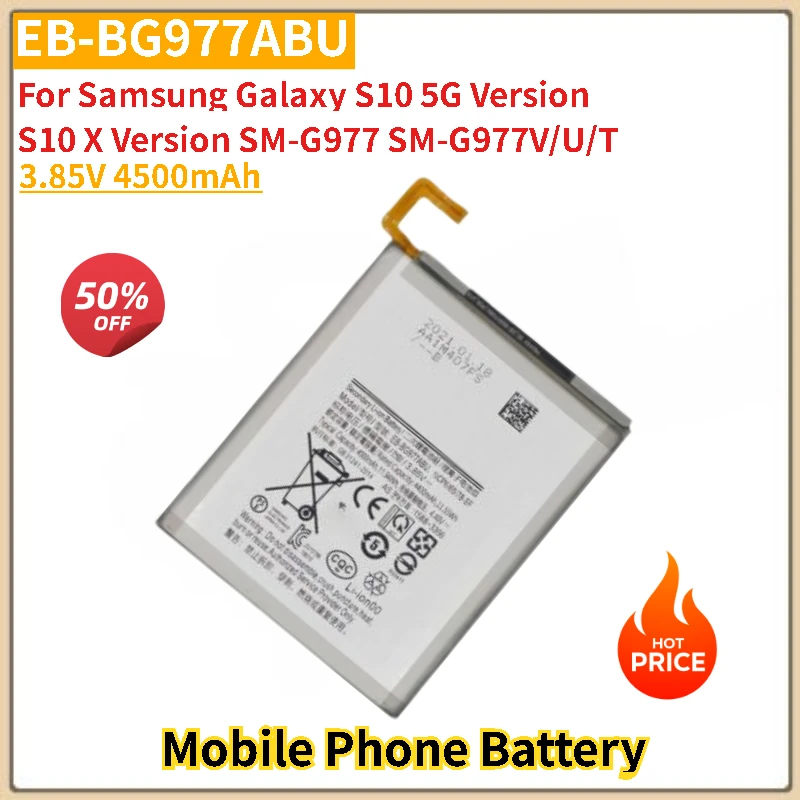 

EB-BG977ABU Phone Battery 3.85V 4500mAh For Samsung Galaxy S10 X Version SM-G977 SM-G977V/U/T S10 5G Version New High Quality