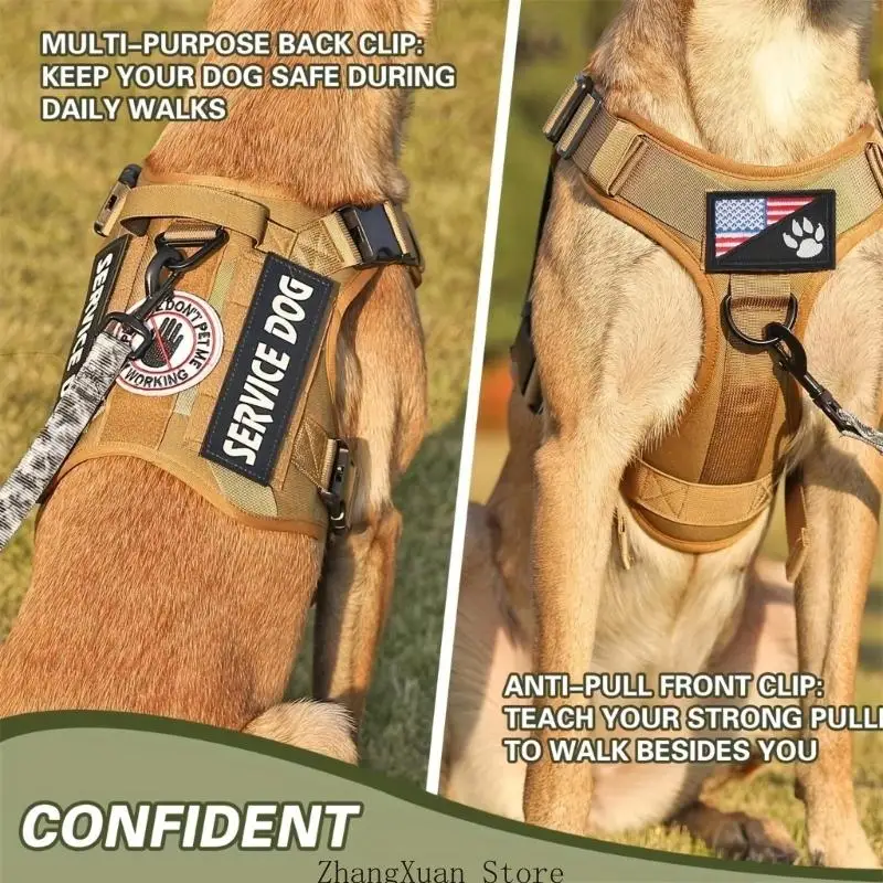 Verstellbare taktische Hundegeschirre, taktische Trainingswesten für Haustiere, strapazierfähig, 3 x – Detail 4