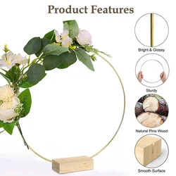 Metal Floral Hoops Wedding Centerpieces Wreath Rings Circle Table Center DIY Dream Catcher Door Wall Hanging Party Decor Mariage