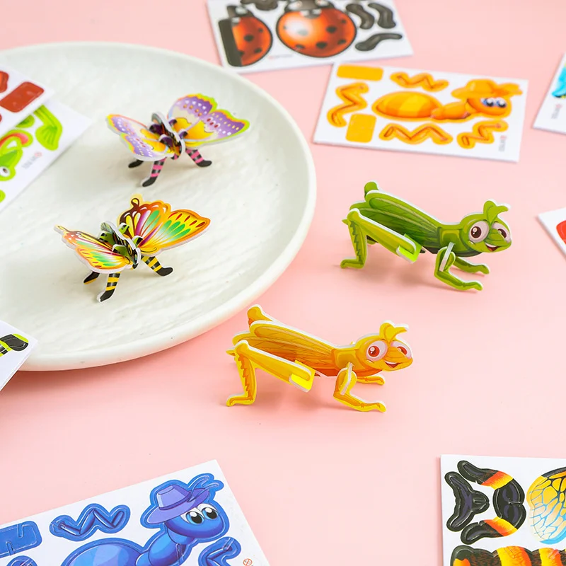 30pcs 3D Jurassic Dinosaur Puzzle Paper Preschool Kid Baby Jigsaw Puzzles Cartoon Learning Educational Christma Toy for Children