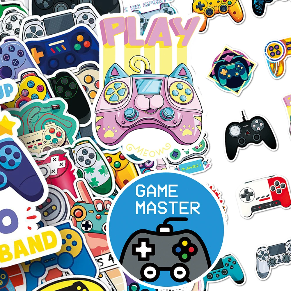 

10/30/50/100Pcs Cool Vintage Joystick Gamepad Graffiti Stickers Waterproof DIY Suitcase Phone Laptop Funny Cartoon Decals Decor