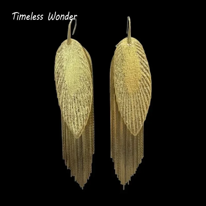 

Timeless Wonder Fancy Leather Geo Tassel Drop Earrings for Women Designer Jewelry Sweet Gift Rare Top Neat Cute Classy 3346