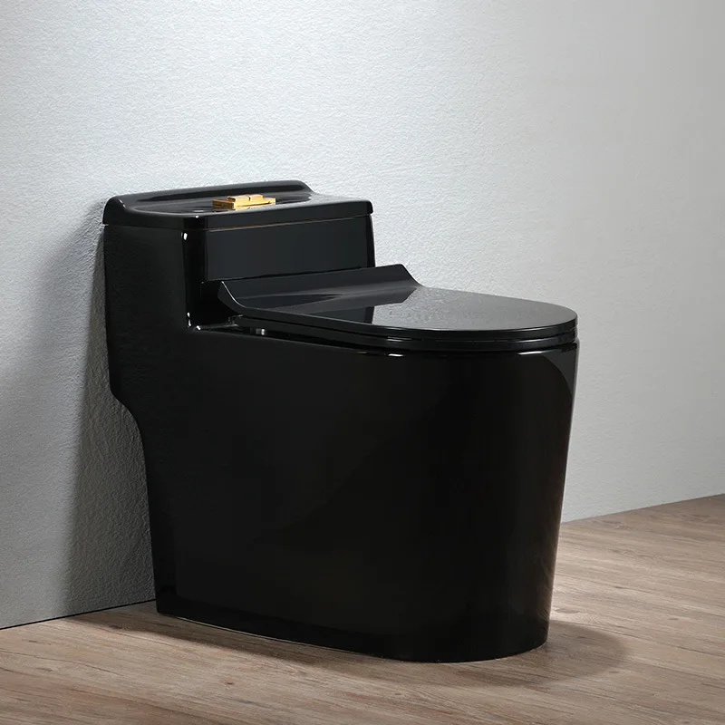 Palace color black household toilet, European bathroom ceramic water-saving personalized siphon toilet toilet