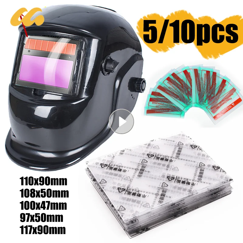 5/10Pcs Welding Helmet Lens Cover Transparent Protective Plate Round Corner Welding Mask Glass Dimming Lens Protective Equipment