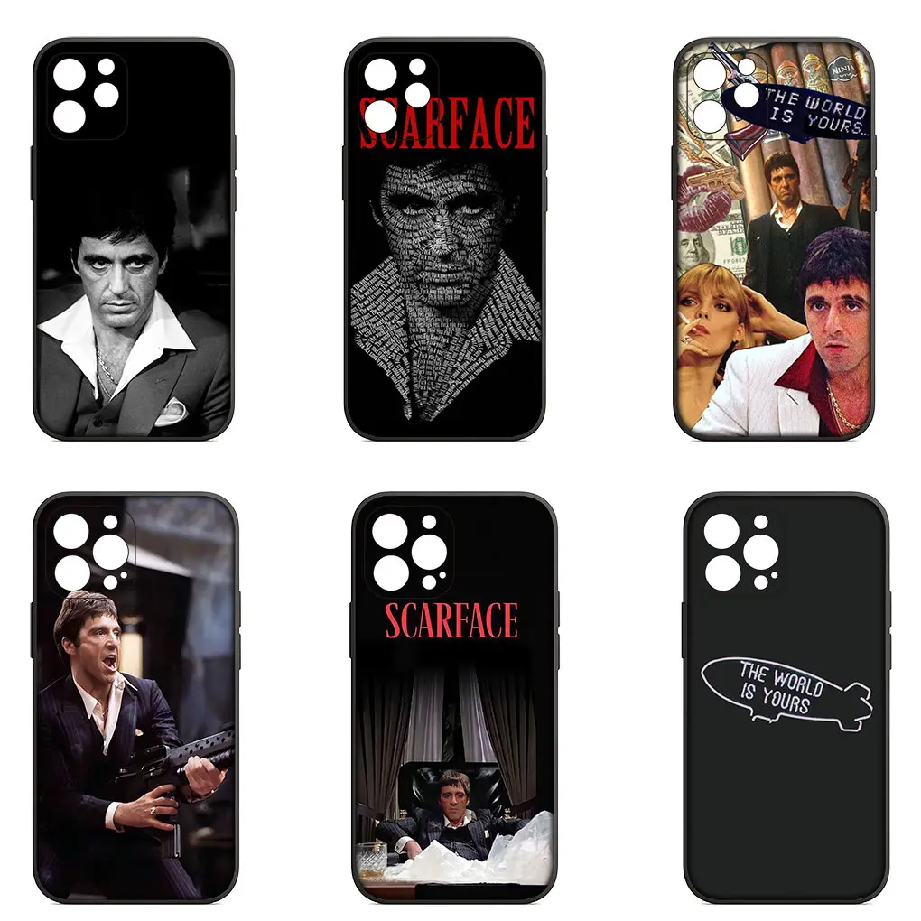 Al Tony Pacino Montana S-Scarfaces Soft Cover for Apple iPhone 15 14 Plus 13 12 Mini Pro Max XR + 13Pro 14+ 15+ Phone Case