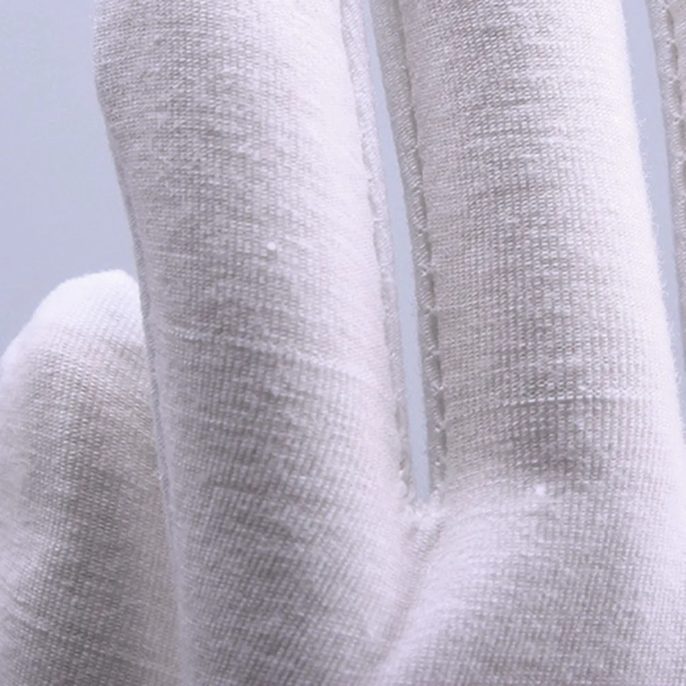 

4Pair Cotton Protective Gloves Lightweight Stretch Safety Gloves for Industrial Labor Gardening Work Moisturizing Lining White