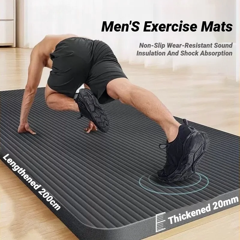 Zweiteiliges Set, hochwertig, extra Sport, dick, NBR, rutschfest, Yogamatten für Fitness, Pilates, Fitnessstudio, Zuhause, geschmacksneutral, Spor, universelle Herren