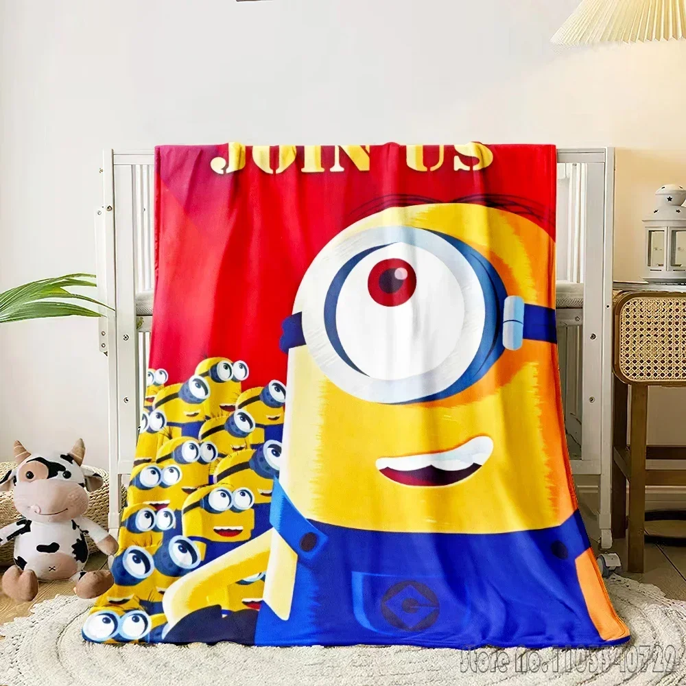 Anime Despicable Me Yellow M-Minions 3D Printed Home Kids Blanket Throw for Bed Sofa Decor Fleece Nap Blankets Boys Girls Gift