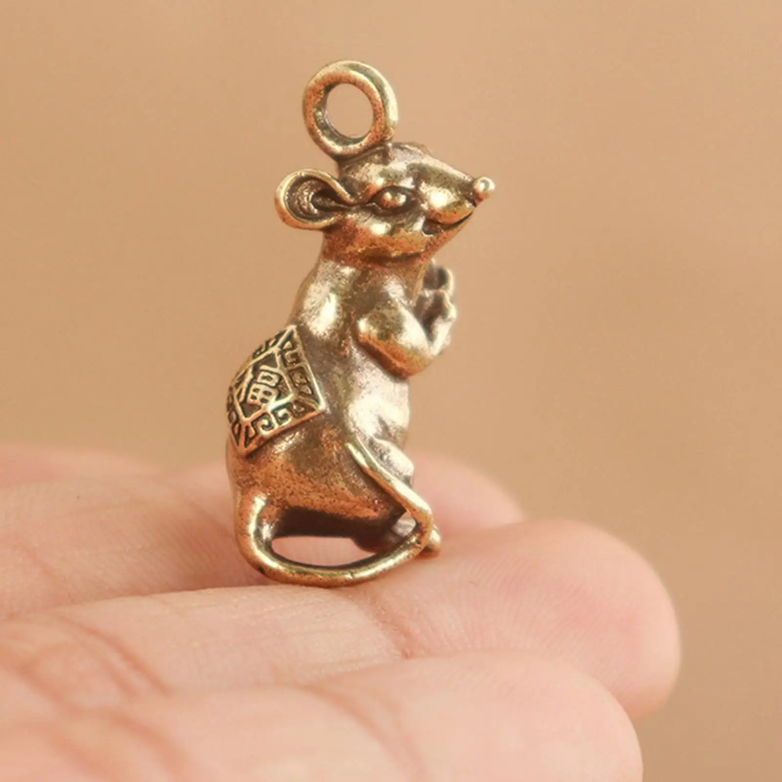 Mini Rat Figurine Creative Desktop Sculpture Crafts Rat Keychain Pendant