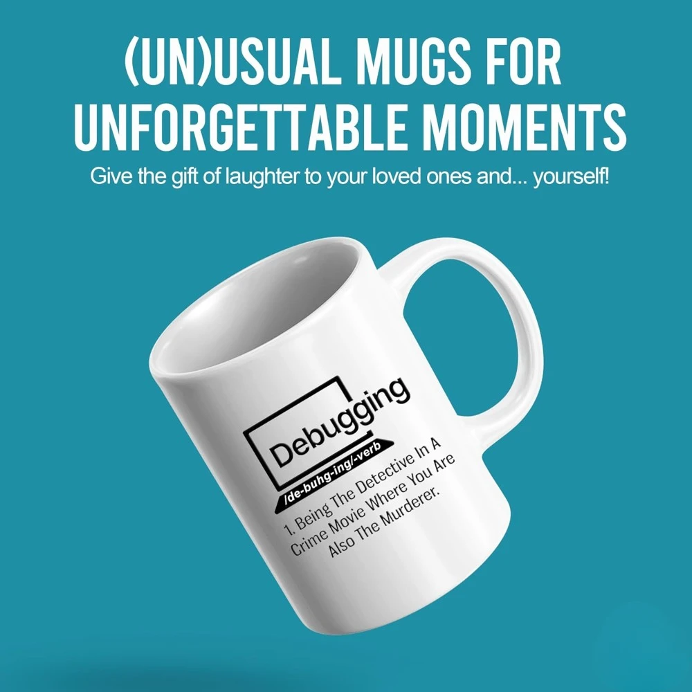 Debugging Funny Quote Coffee Mug for Programmer Computer Programming Engineering Coder IT Ceramic Cup 11 Oz