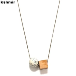 kshmir 2023 New fashion long geometric necklace, round, imitation white pine necklace banquet party jewelry gifts