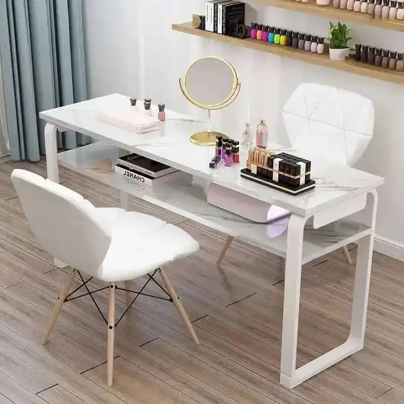 Beauty Nail Table Manicure Professional Chair Double-layer Shop Manicure Salon furniture Set and Double Tables Designer Tables