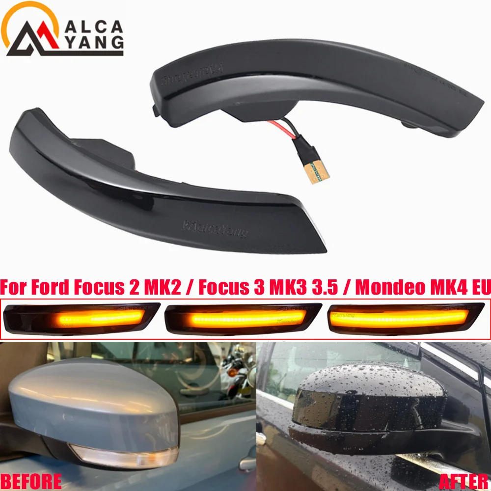 For Ford Focus 2 MK2 Focus 3 MK3 3.5 For Mondeo MK4 EU Dynamic Turn Signal Light Side Mirror Indicator Sequential Blinker Lamp