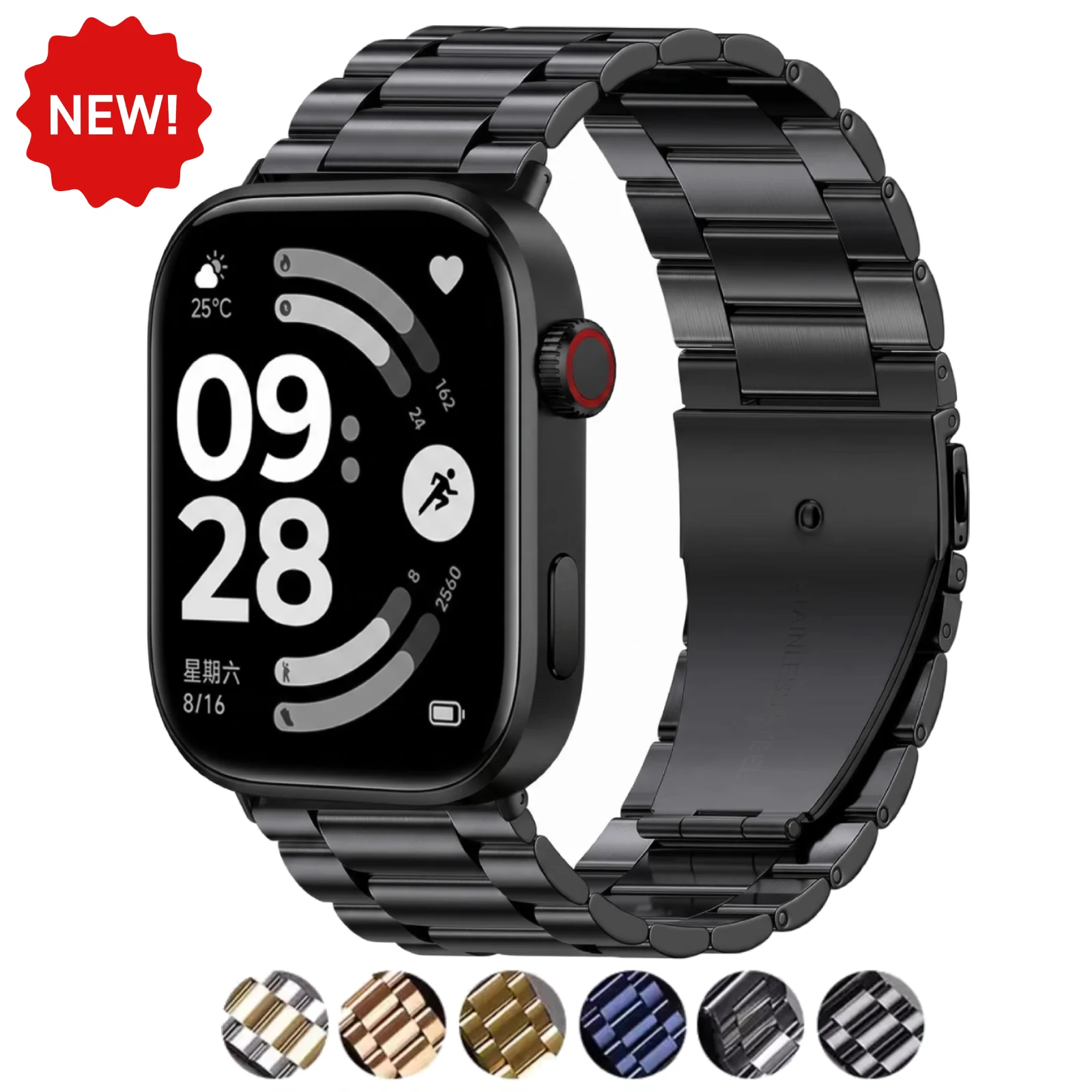 Xiaomi Luxury Watch - สายสแตนเลสสำหรับ Xiaomi Mi Band 9 Pro/8Pro