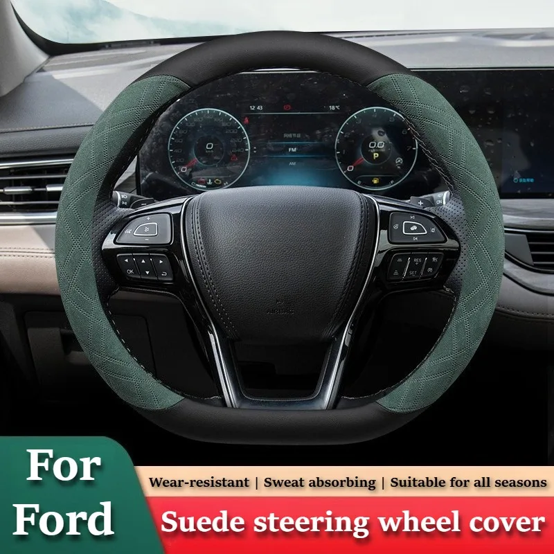 

Luxury Suede Car Steering Wheel Cover for Ford Fusion Territory Focus Transit Ranger Explorer Everest Escape Ford Accessories