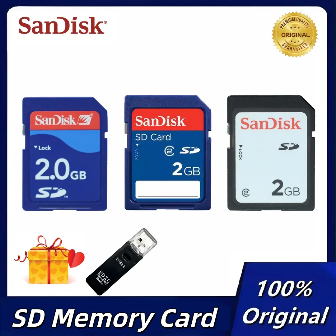 Original Sandisk SD Card 2GB Memory Card for Canon Panasonic CCD digital camera memory card 3D printer CNC CNC Camera Card