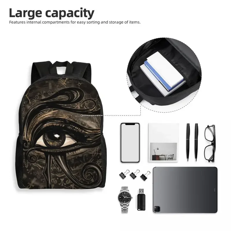 Mochila The Eye Of Horus Egypt para hombre y mujer, bolsa de libros para estudiantes universitarios, adecuada para ordenador portátil de 15 pulgadas, bolsas con símbolo egipcio antiguo