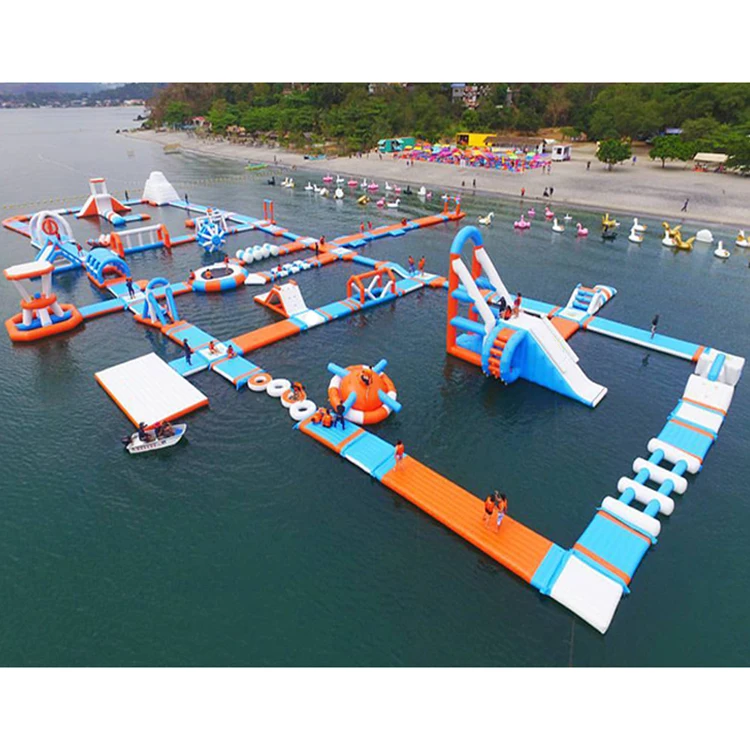 Commercial Water Park Game Obstacle Course Inflatable Water Floating Island Inflatable Aqua Park