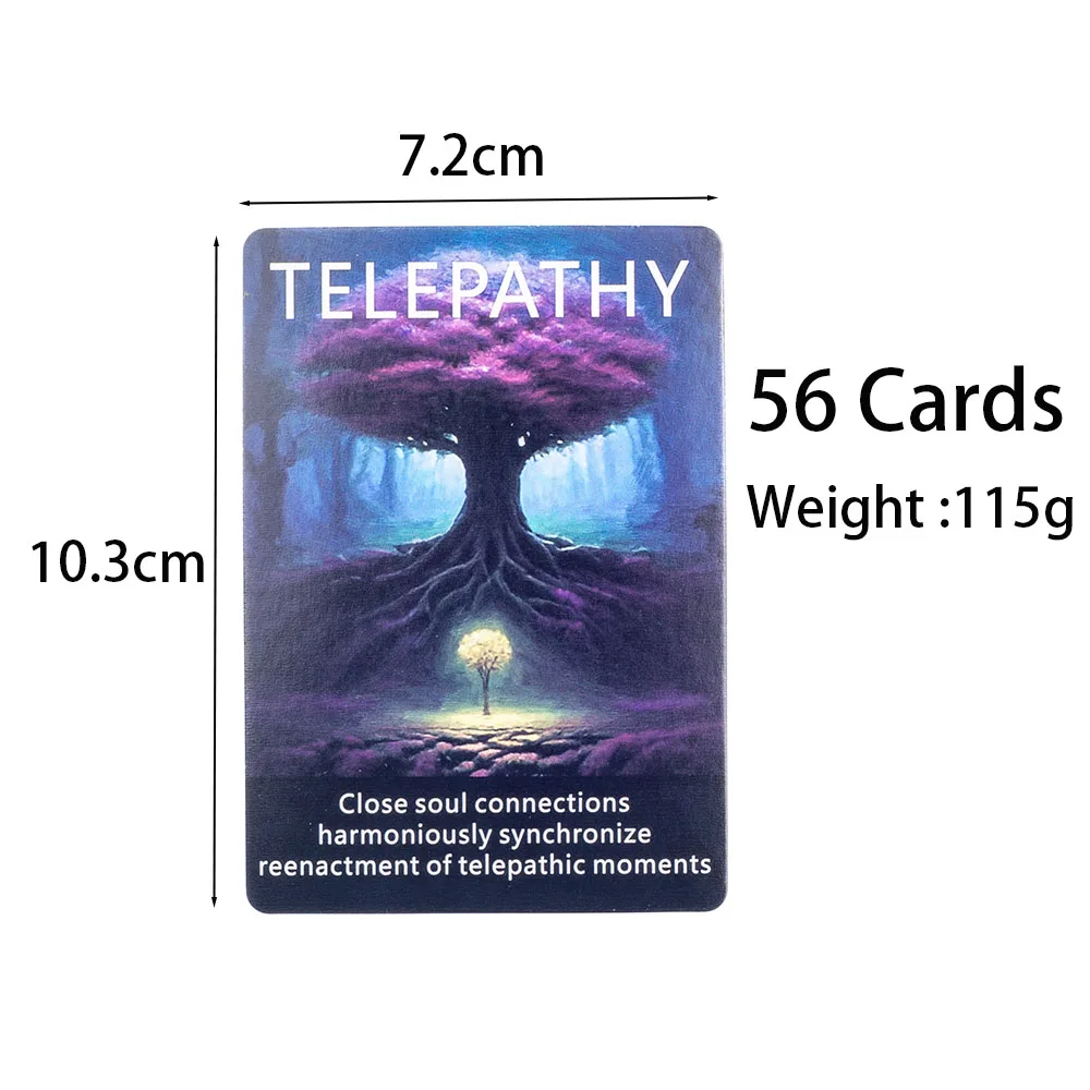 56Pcs  Telepathy Oracle Cards Board Game Tarot Deck Fun English Version Prophecy Divination  Friends Entertainment 10.3*7.2cm