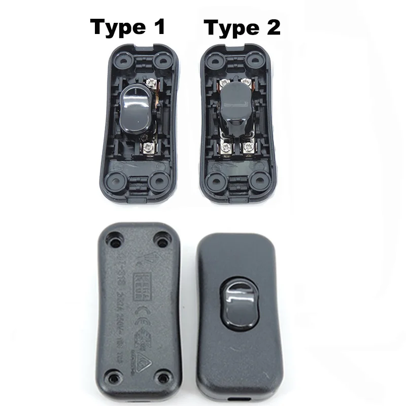 실용적인 클래식 블랙 인라인 온 오프 테이블 램프, 책상 조명 코드 케이블 스위치, 전기 액세서리 R23, 2 개