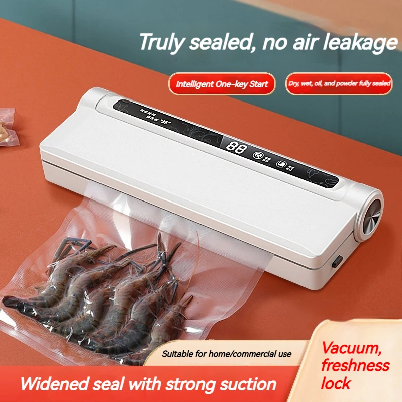 Vacuum Sealer Automatic Sealing Machine No Bag Selection Required Strong Suction Small Size Multifunctional Preservation Machine