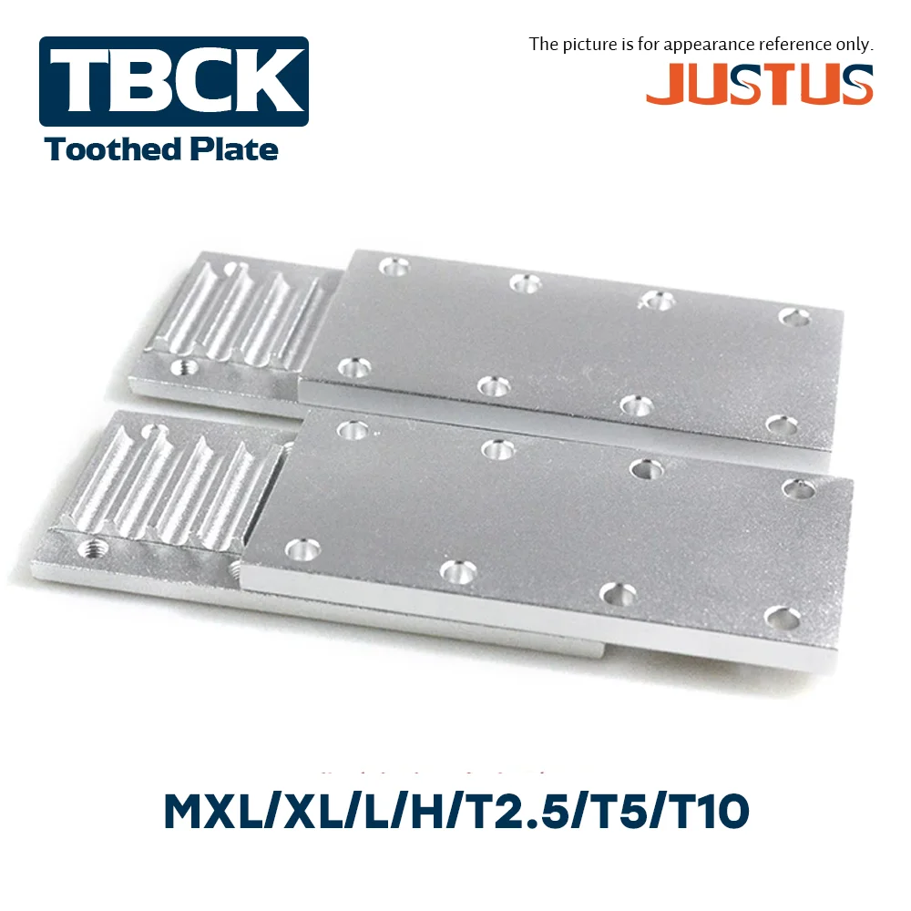 TBCK Zahnplatten-Verriegelung für Zahnriemen, XL/L/H/T5/T10 offener Riemenverbinder, Befestigungsplatte aus Aluminiumlegierung, Breite 6-50 mm