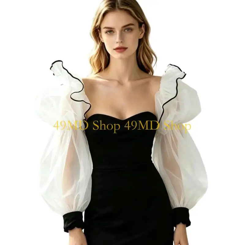 49md-mangas-destacaveis-​​elegantes-para-noiva-capas-braco-casamento-mangas-bufantes-organza