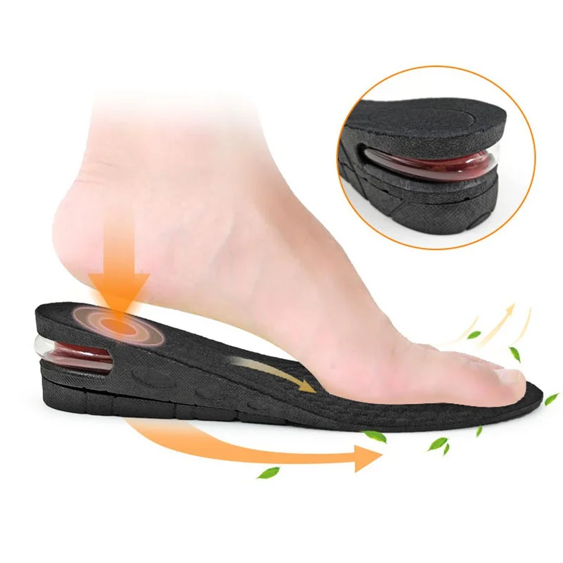 3-9cm Height Increase Insole Cushion Height Lift Adjustable Cut Shoe Heel Insert Taller Shockarch Support Absorbant Foot PadS