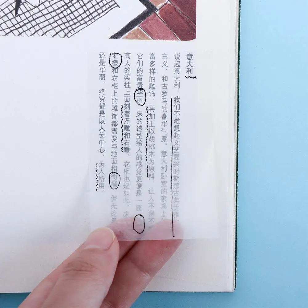 50 Sheets Notepad Self Adhesive Stationery Sticker PET Memo Pad Transparent Sticky Notes Daily To Do List Planner Sticker