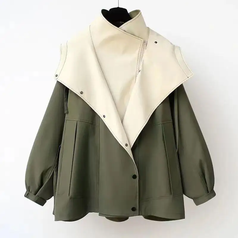 Hot New Spring Autumn Fashion Women Clothing with Waist Cinching Medium Length Windbreaker Korean Edition Popular Casual Coat