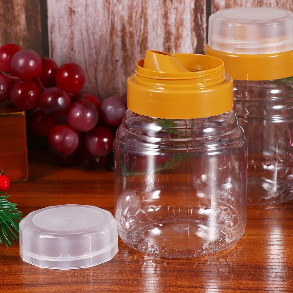 5 botellas transparentes para miel, tarros de plástico perfectos para condimentos de cocina, salsa para barbacoa, aceite de oliva, kétchup, mostaza, almacenamiento de alimentos
