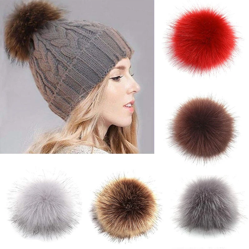 Fausse Fourrure Pom Fausse Fourrure Cheveux Moelleux Pompon Boule Bricolage Poms Boule Pour Chapeaux éCharpes Gants Sacs Brun