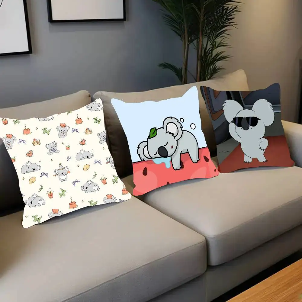 Koala Creative Cartoon Animation Pillow Case Fashion Square Pillowcase Bedroom Sofa Room Ins Decoration Leisure