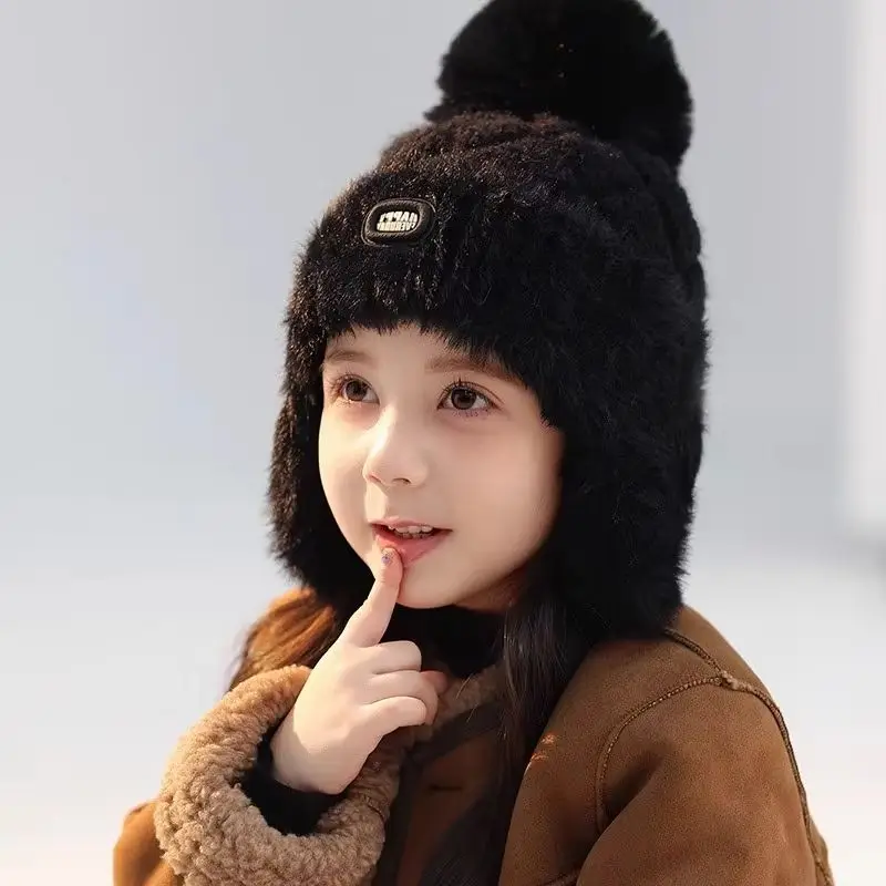 

Детская зимняя шапка с ушками - мягкая плюшевая шапка, пастельная розовая шапка для холодной погоды для мальчиков и девочек в возрасте от 4 до 10 лет, теплая зимняя шапка