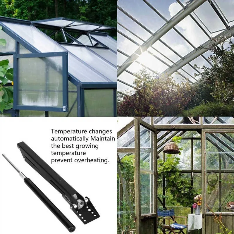 RERO Black Greenhouse Window Opener Single Spring Solar Heat Temperature Control Automatic Garden Tool for Opener Vent