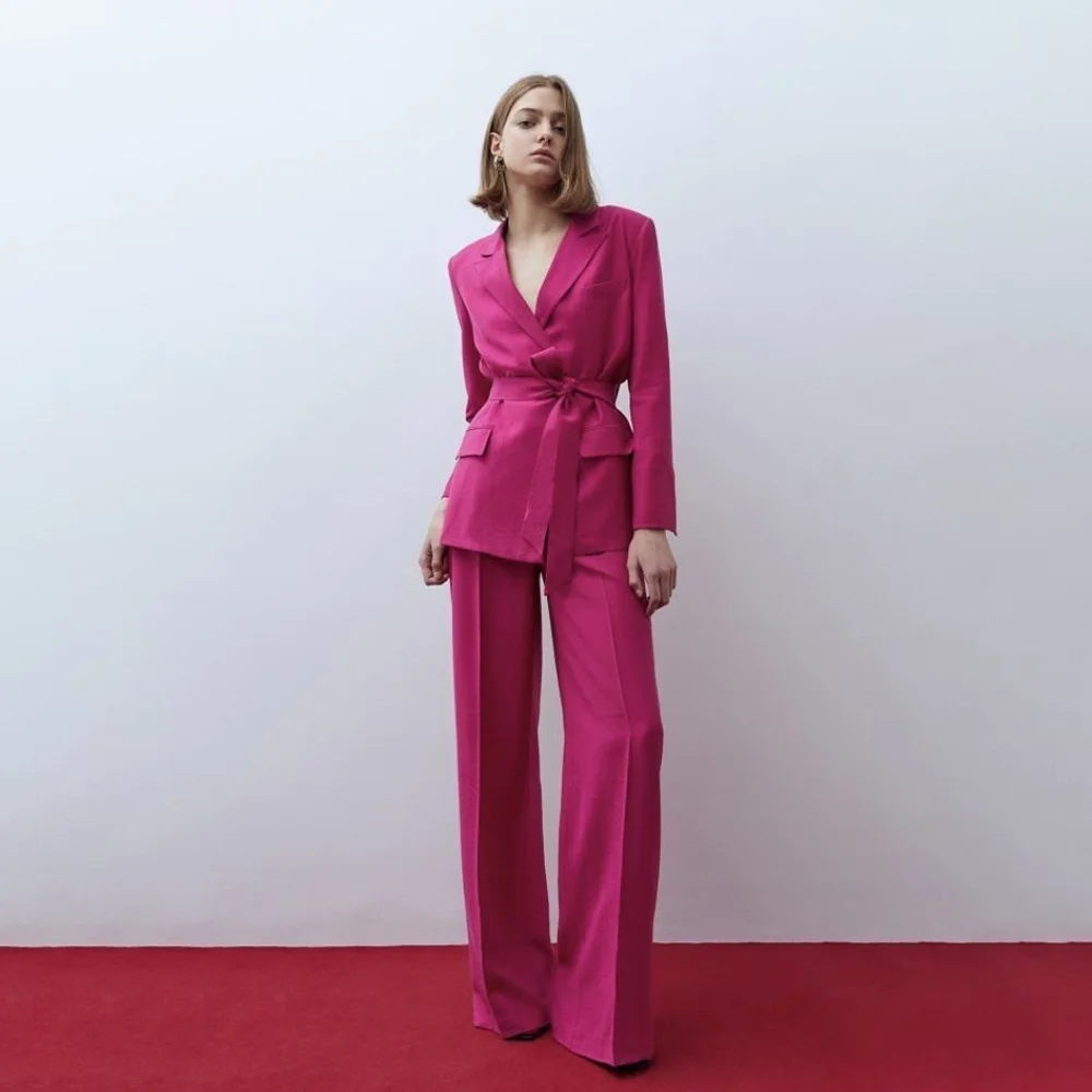 

Elegant Women's 2 Piece Suit Set Jacket Pants Luxury Lady Business Office Female Suits Smart Casual Conjuntos De Pantalones