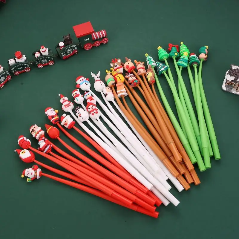 

5Pcs Christmas Series Shake Pen 0.5mm Neutral Pen Creative Cute Gel Pen Student Prizes Stationery School Office Supplies Gift