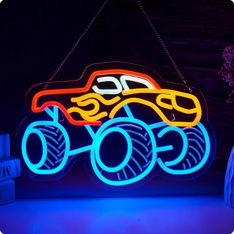 

XM Truck Neon Sign for Wall Decor Room Lamp USB Powered Neon Light Gifts for Teen Boys Birthday
