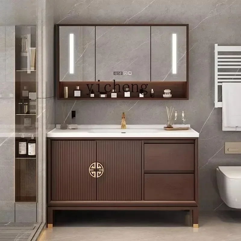 Picture 4: DSA-  -ceramic Integrated Basin Oak Smart Bathroom Cabinet Combination Floor-to-ceiling Toilet Sink Cabinet