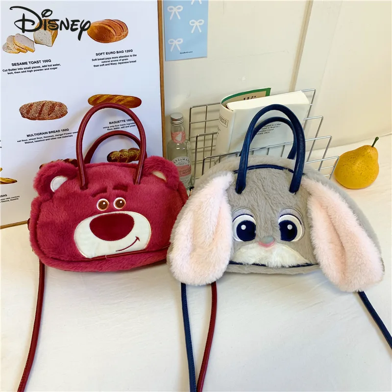 Disney 2025 nouveau Mini sac en peluche pour femmes à la mode de haute qualité sac à main pour femmes dessin animé mignon polyvalent fille sac de rangement pour téléphone
