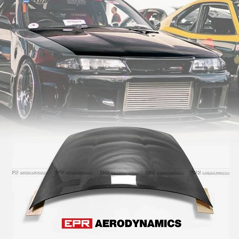 For Nissan R32 Skyline GTR OE Style Carbon Fiber Glossy Finished Front Hood Car accessories Exterior kit