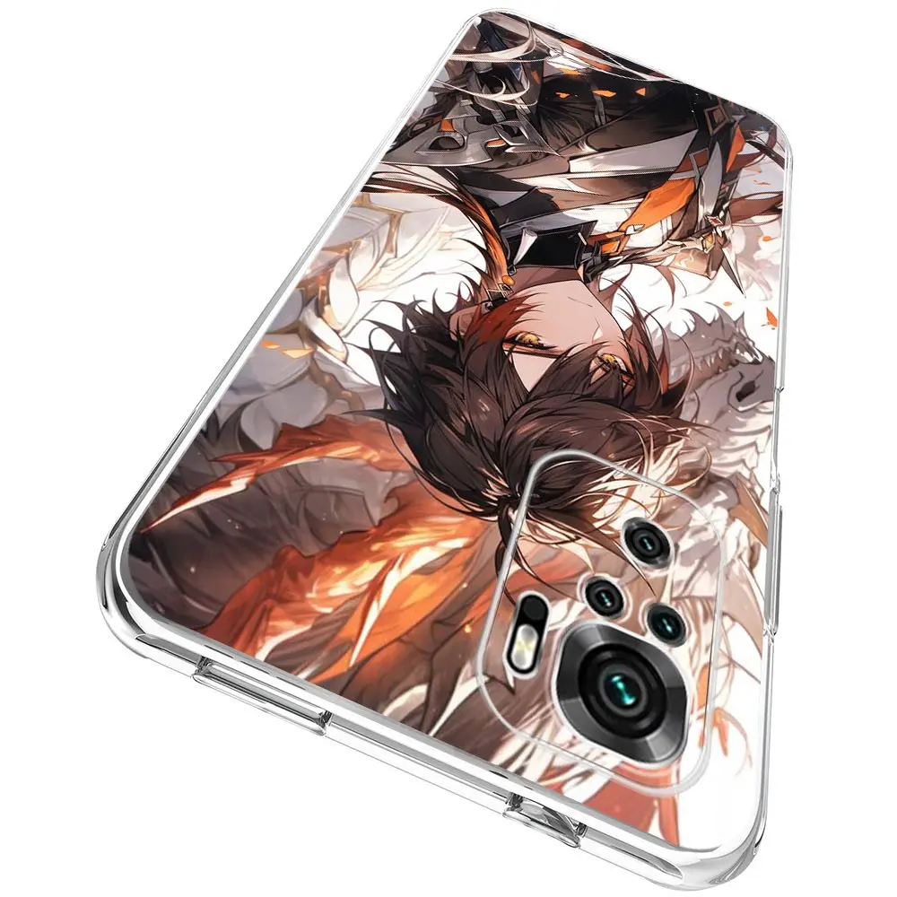Phone Case For Xiaomi Redmi Note 13 12 5G 9S 9 8 10 11 Pro Plus 4G 9T 13C 12C10C 9C 9A 7 Cover Genshin impact dragon Zhongli