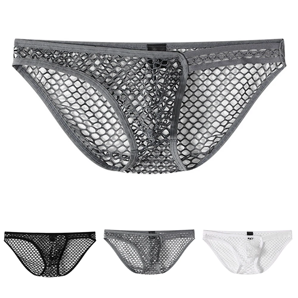 

Men Big Mesh Soft Pouch Briefs Underwear Breathable Sexy Panties Male Comfortable Underpants Knicker